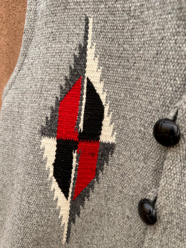Gray Ortegas Hand Loomed Wool Chimayo Vest, Size 46 (on hold)