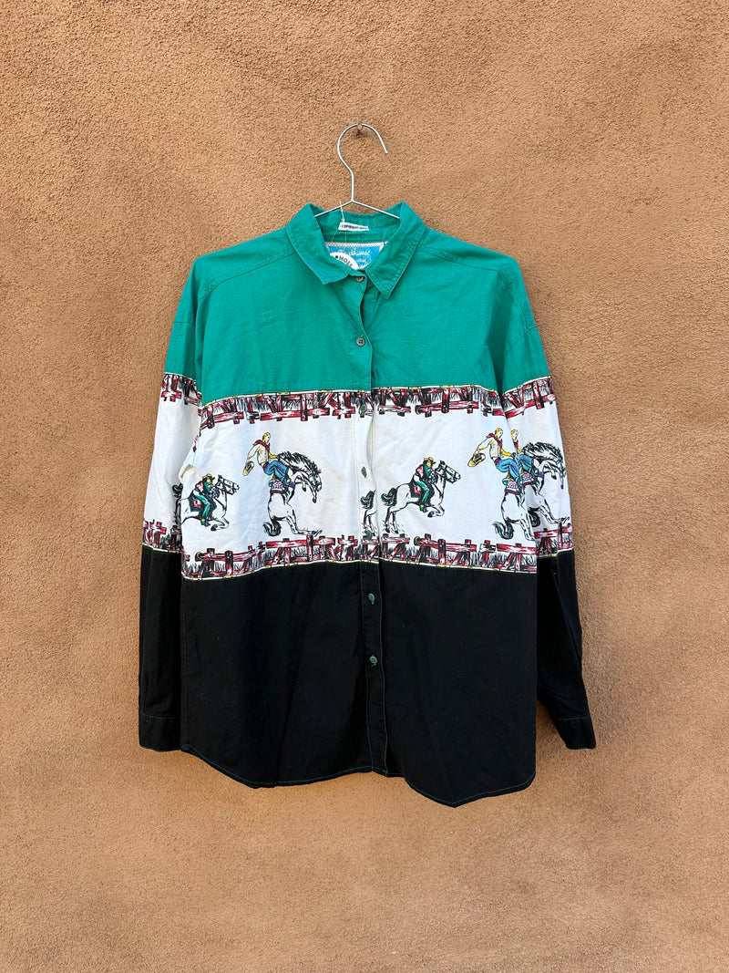 Buckin' Bronco Southwest Canyon Western Blouse - as is