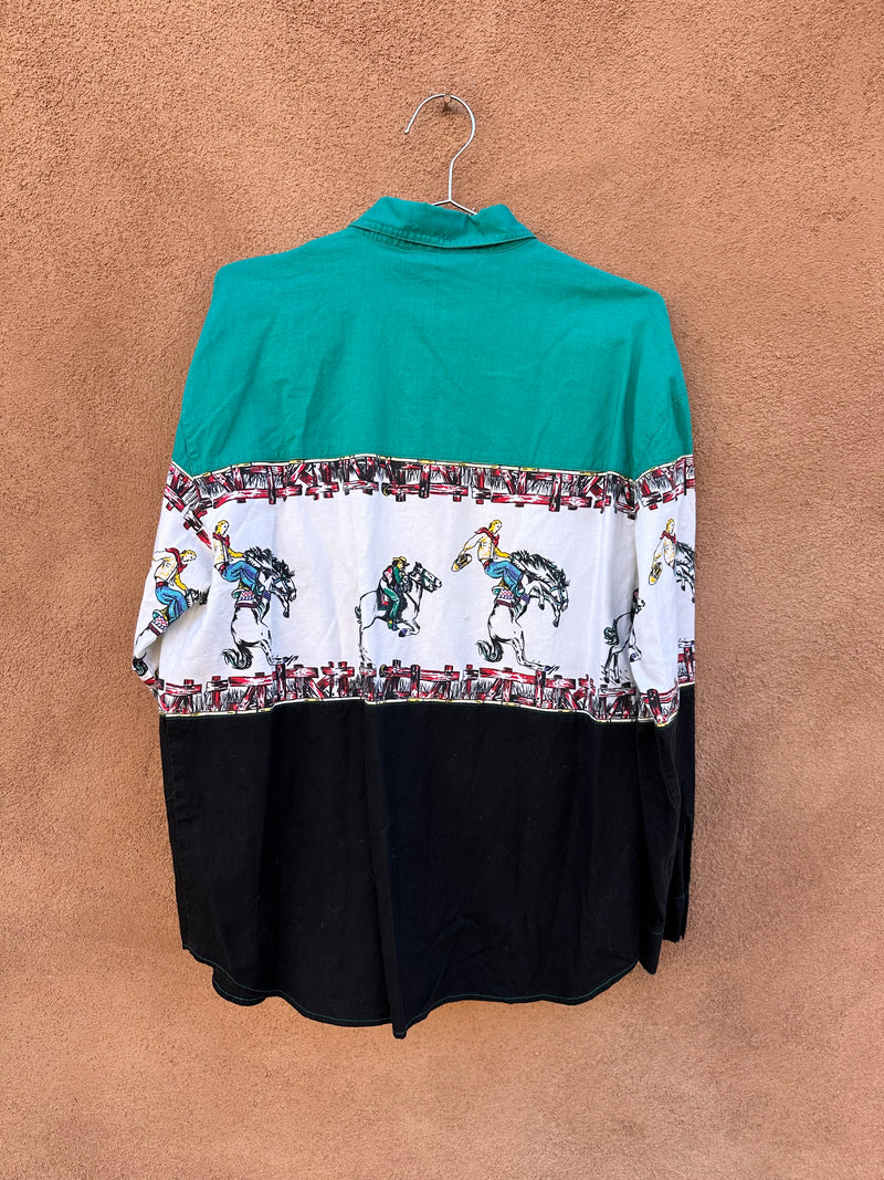 Buckin' Bronco Southwest Canyon Western Blouse - as is