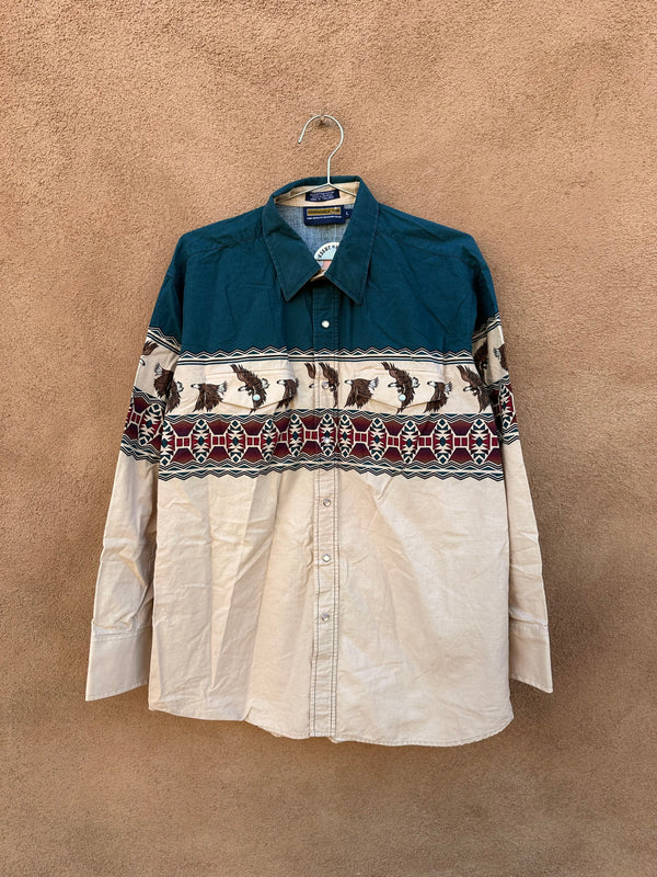Wrap Around Southwest Bald Eagle Cowboy Shirt