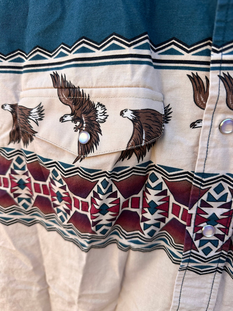 Wrap Around Southwest Bald Eagle Cowboy Shirt