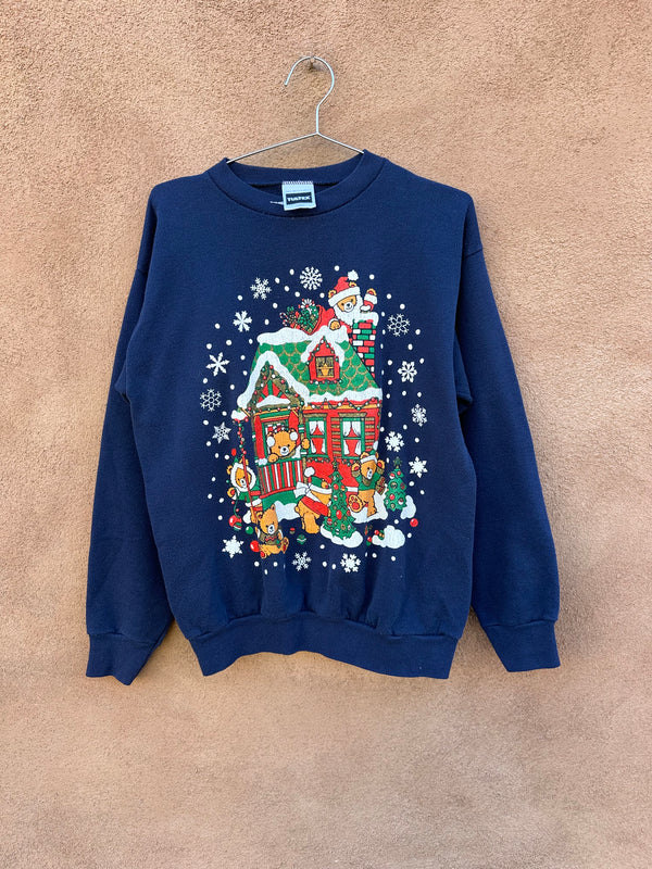 Teddybear Holiday House Xmas Sweatshirt