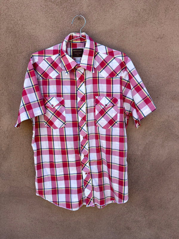 Rustler Red Plaid X-Long Tails Red Button Snap