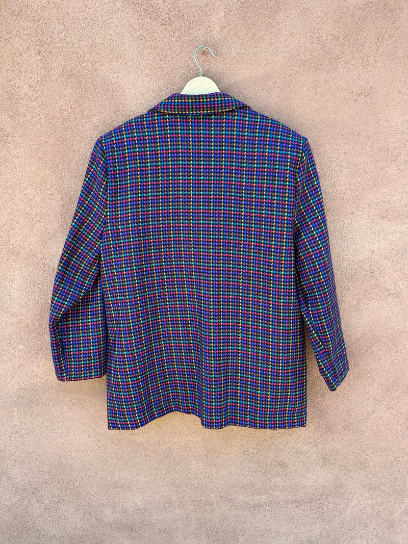 Colorful Houndstooth Blazer 1980's Blair