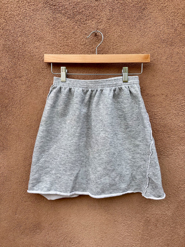 Fleece Heather Gray Mini Skirt - Made in USA