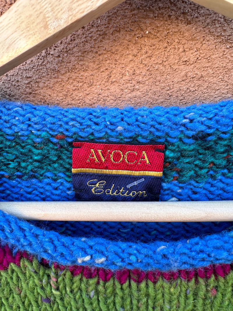 AVOCA Striped Sweater - 100% New Wool