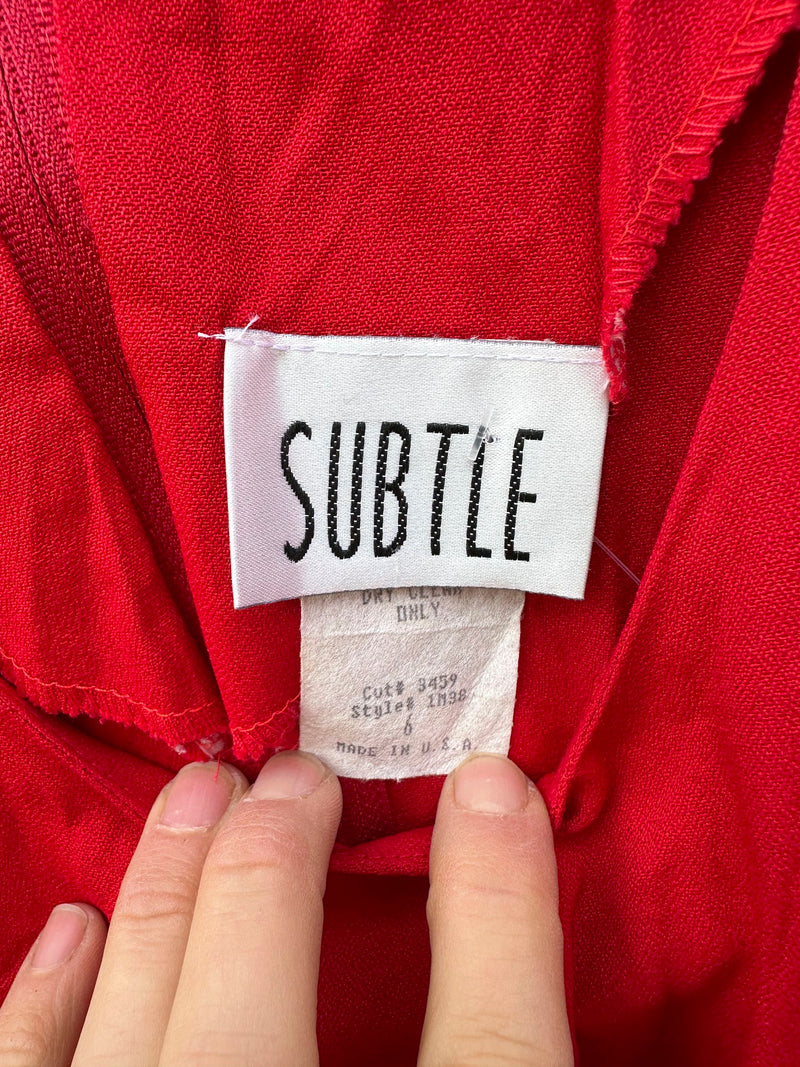 Red Dress by Subtle, sz 6, Deadstock Mervyns