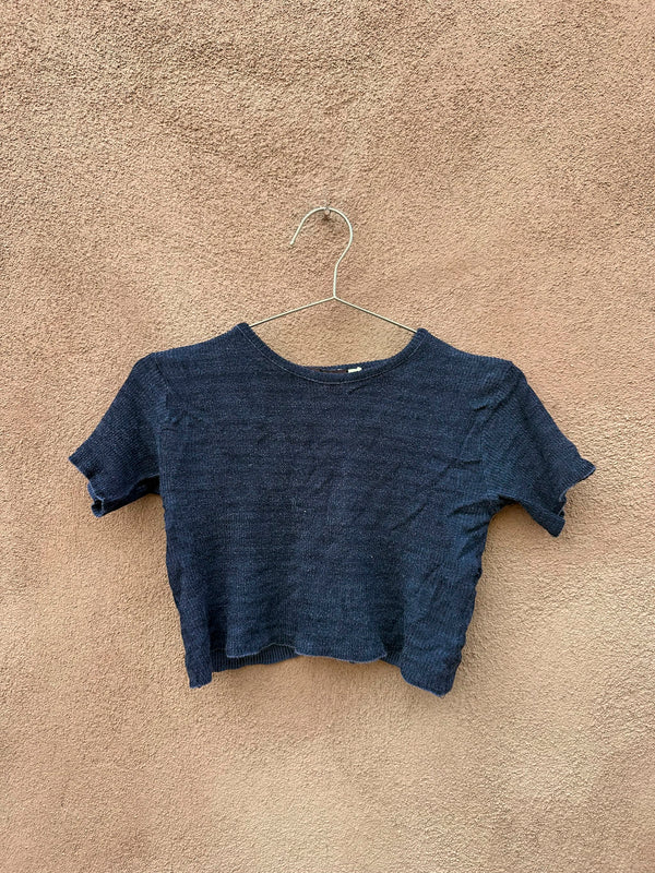 Retango Short Sleeve Cropped Top, Made in USA - as is