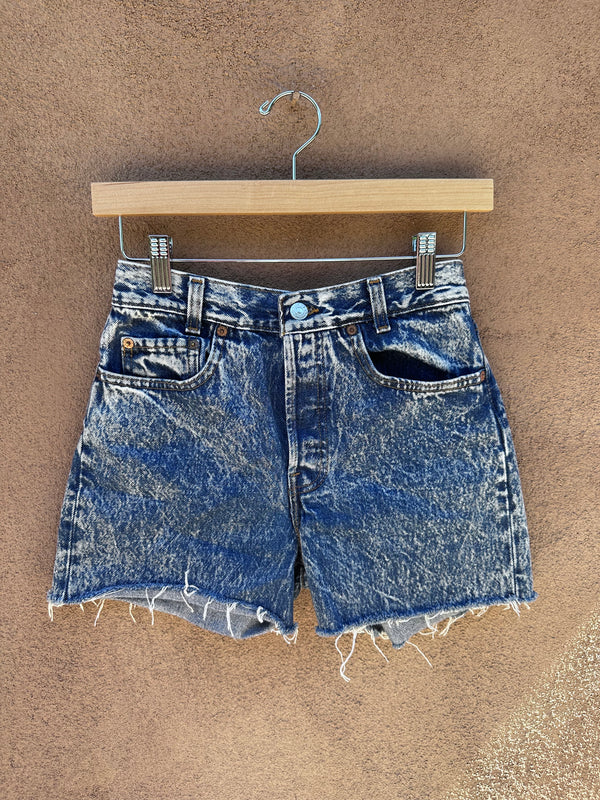 Acid Washed Levi's 511 Button Fly Cut Off Shorts
