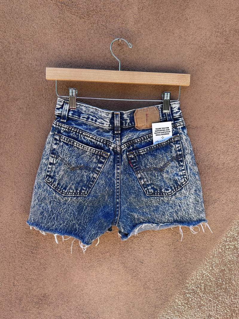 Acid Washed Levi's 511 Button Fly Cut Off Shorts