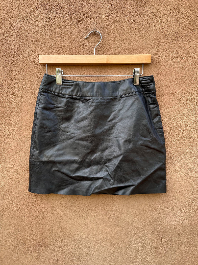 Black Leather Express Mini Skirt - as is