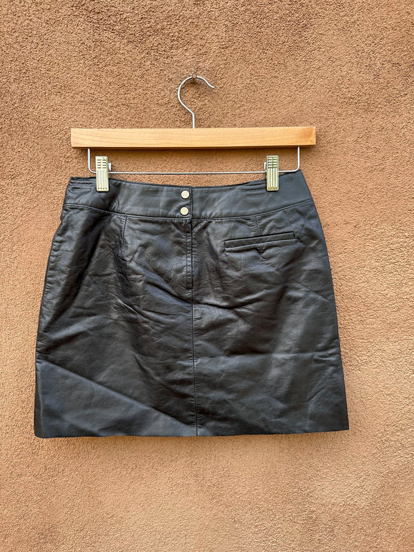 Black Leather Express Mini Skirt - as is