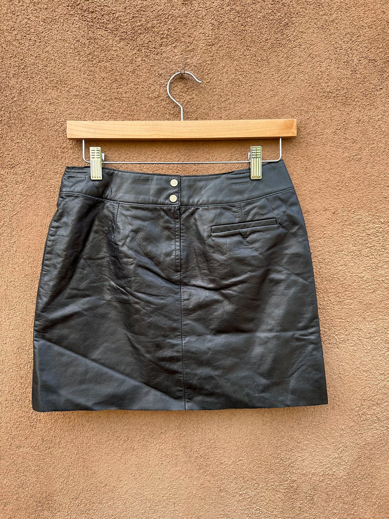Black Leather Express Mini Skirt - as is