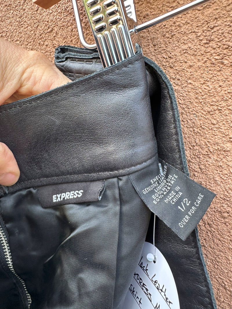 Black Leather Express Mini Skirt - as is