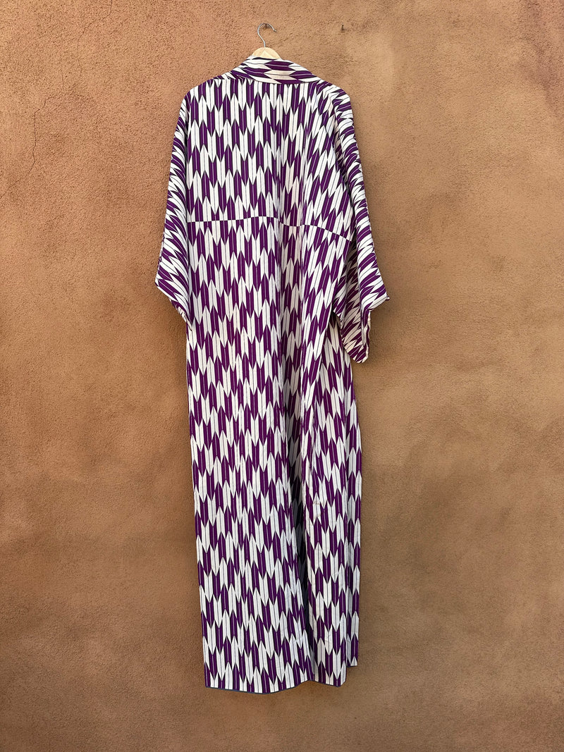 Yagasuri (Yabane) Kimono - Purple & White