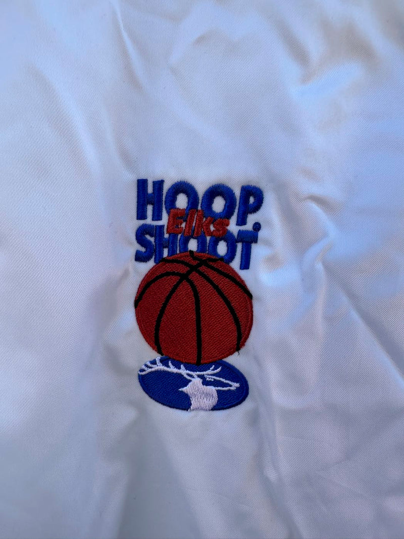 White Satin Elks Hoop Shoot Jacket