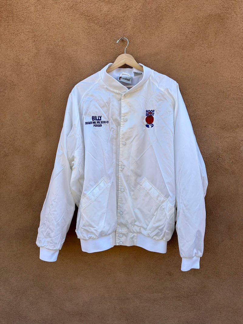 White Satin Elks Hoop Shoot Jacket