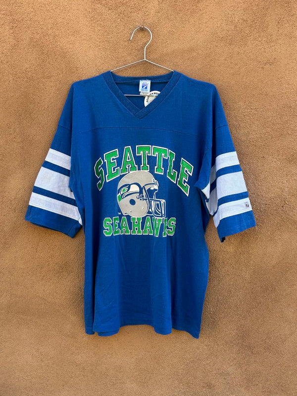 Seattle Seahawks Logo 7 Sport Stripes 1980's T-shirt