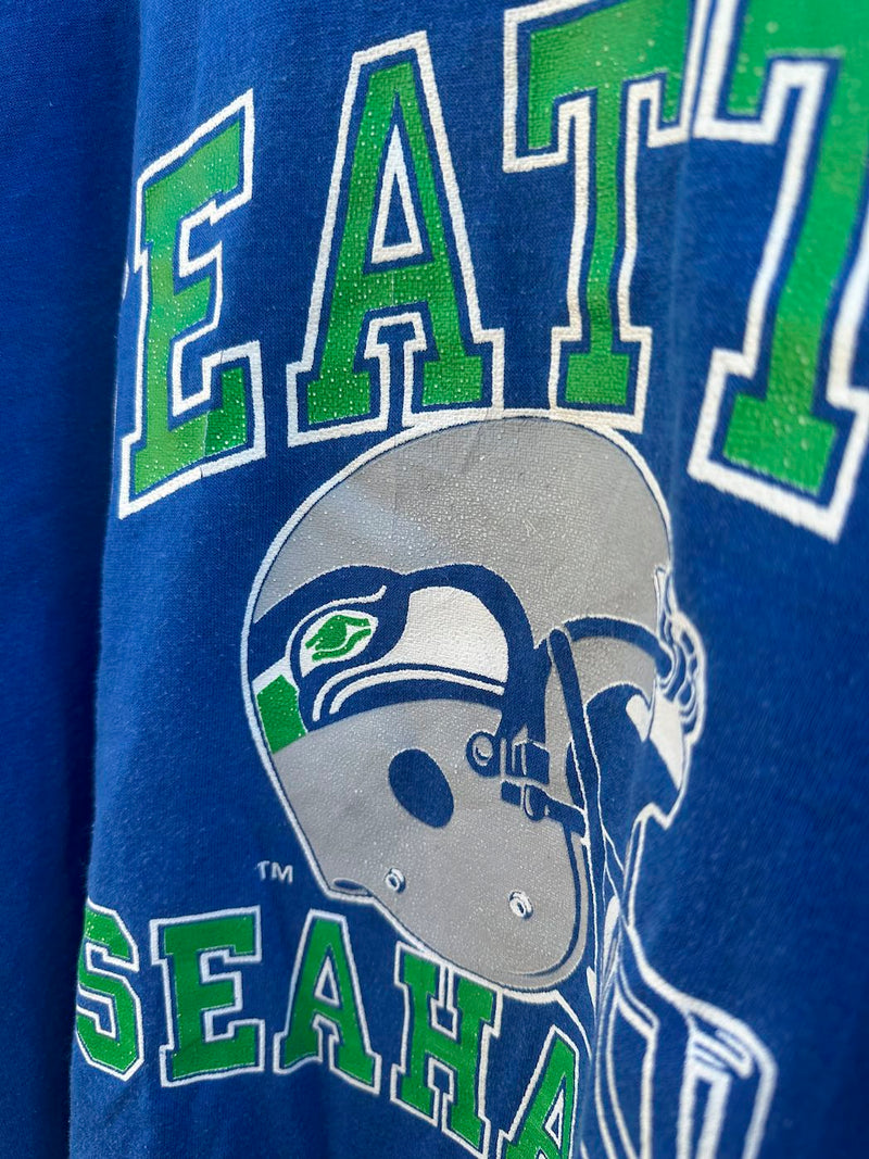 Seattle Seahawks Logo 7 Sport Stripes 1980's T-shirt