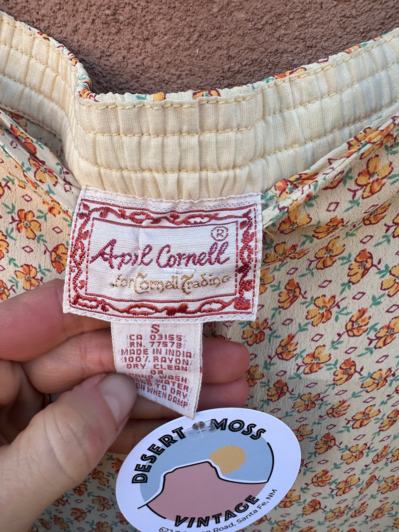 April Cornell Yellow Flower Skirt