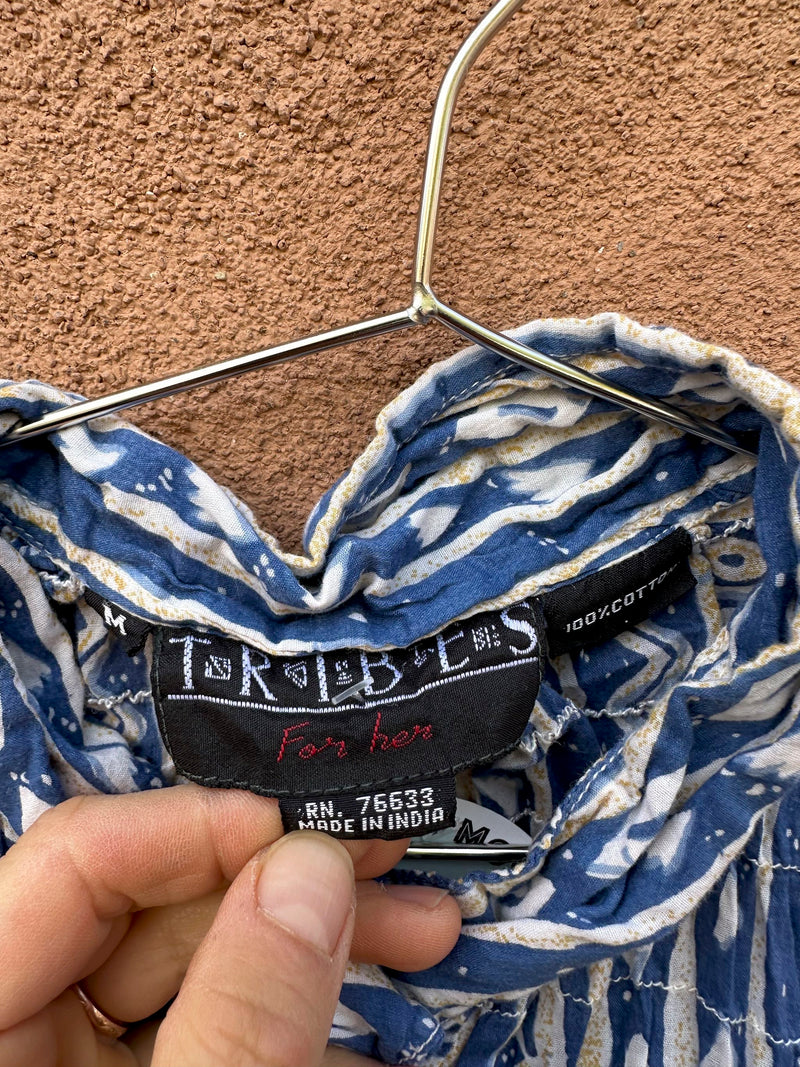 Tribes Sleeveless Blouse, 100% Cotton - as is