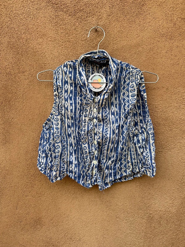 Tribes Sleeveless Blouse, 100% Cotton - as is