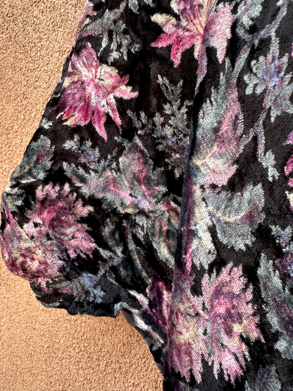 Nostalgia Velour Floral Rayon Dress, Medium