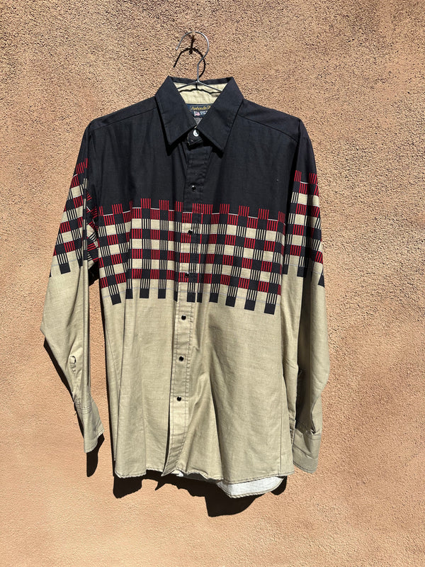 Black, Red, Tan Checkered Western Shirt (Panhandle Slim)