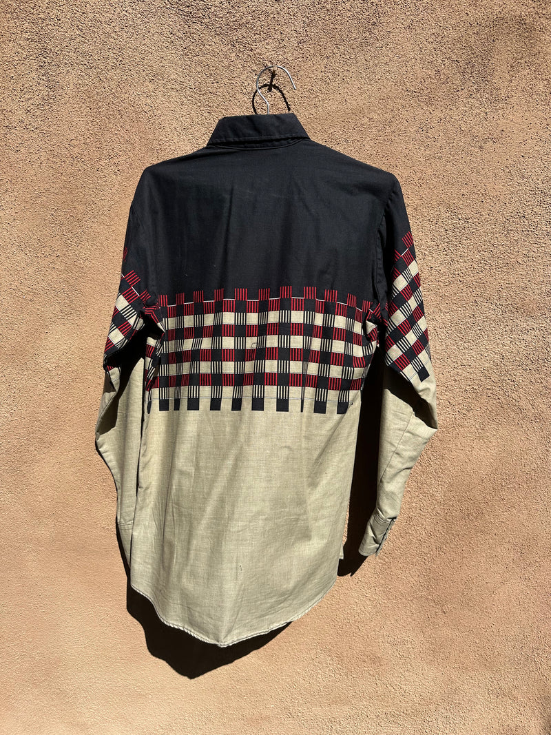 Black, Red, Tan Checkered Western Shirt (Panhandle Slim)