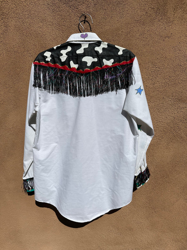 Crazy 80's Hand Painted Shirt w/Fringe Shirt