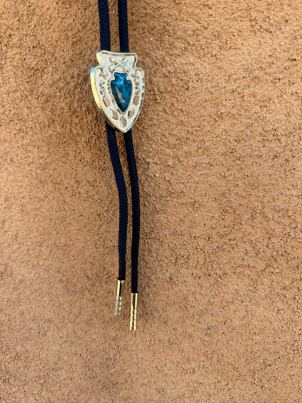 Arrowhead Bolo Tie, Faux Turquoise