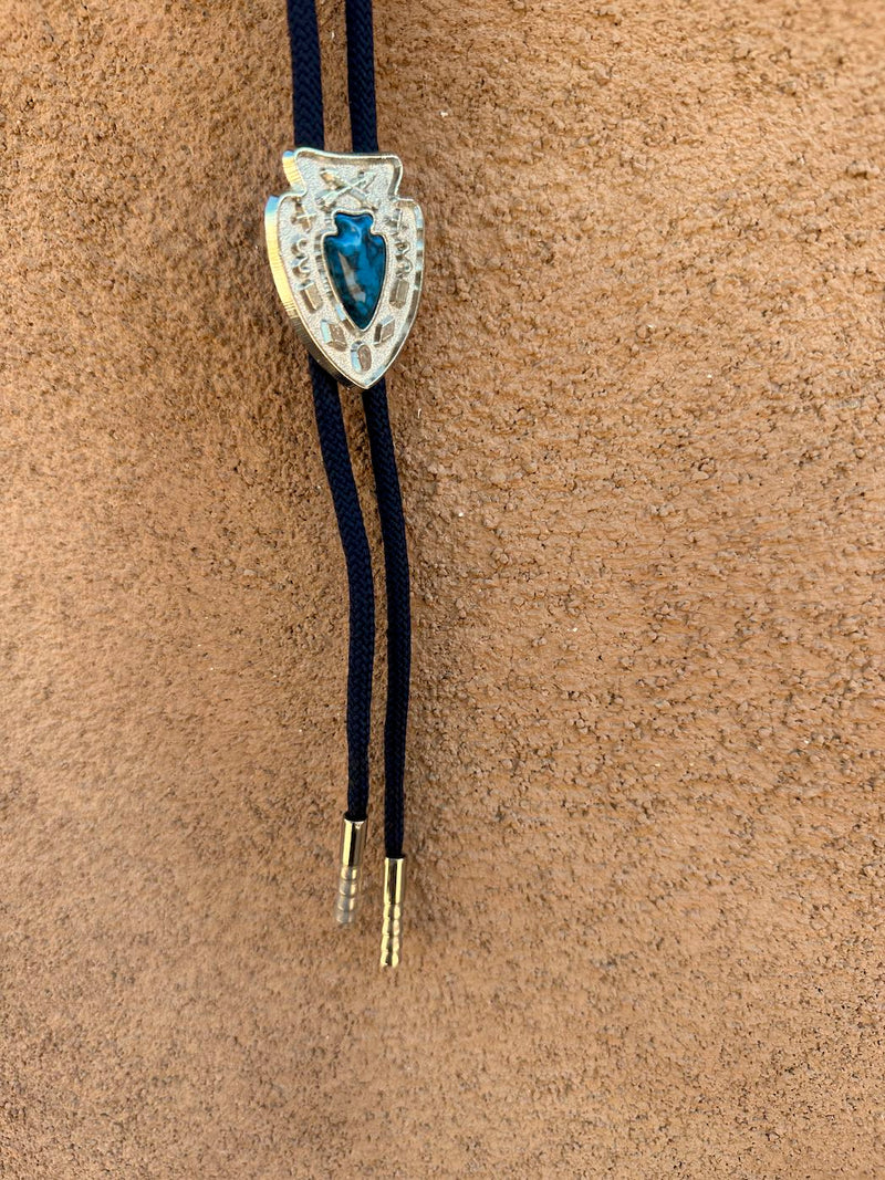 Arrowhead Bolo Tie, Faux Turquoise