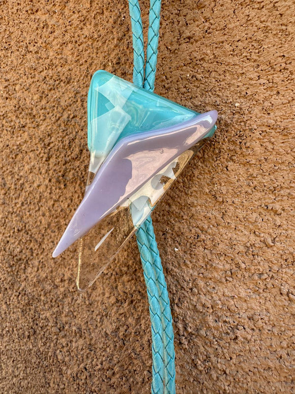 80's Pop Art Glass Bolo Tie