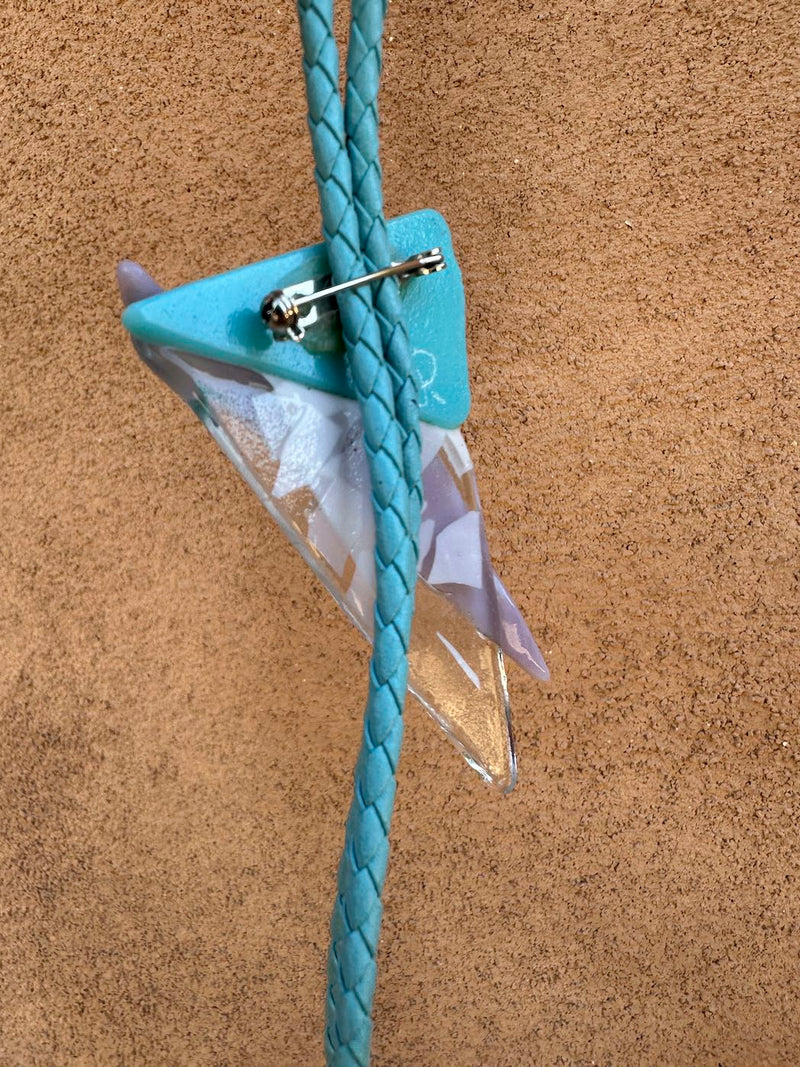 80's Pop Art Glass Bolo Tie