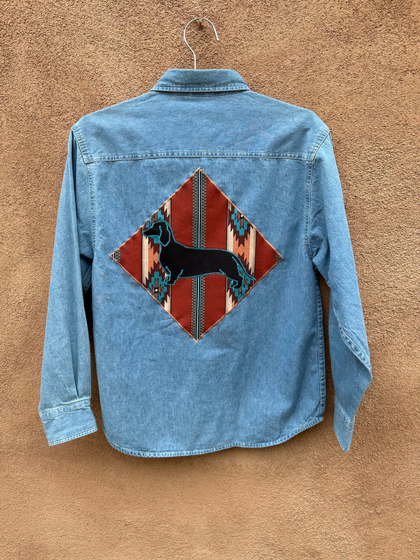 Southwestern Dachshund Denim Shirt