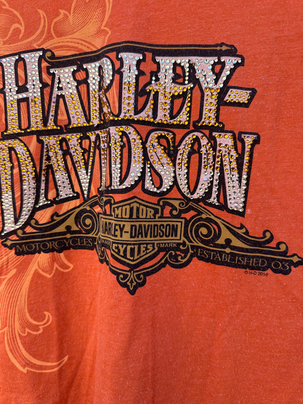Deep V Harley Davidson Sparkle T-shirt