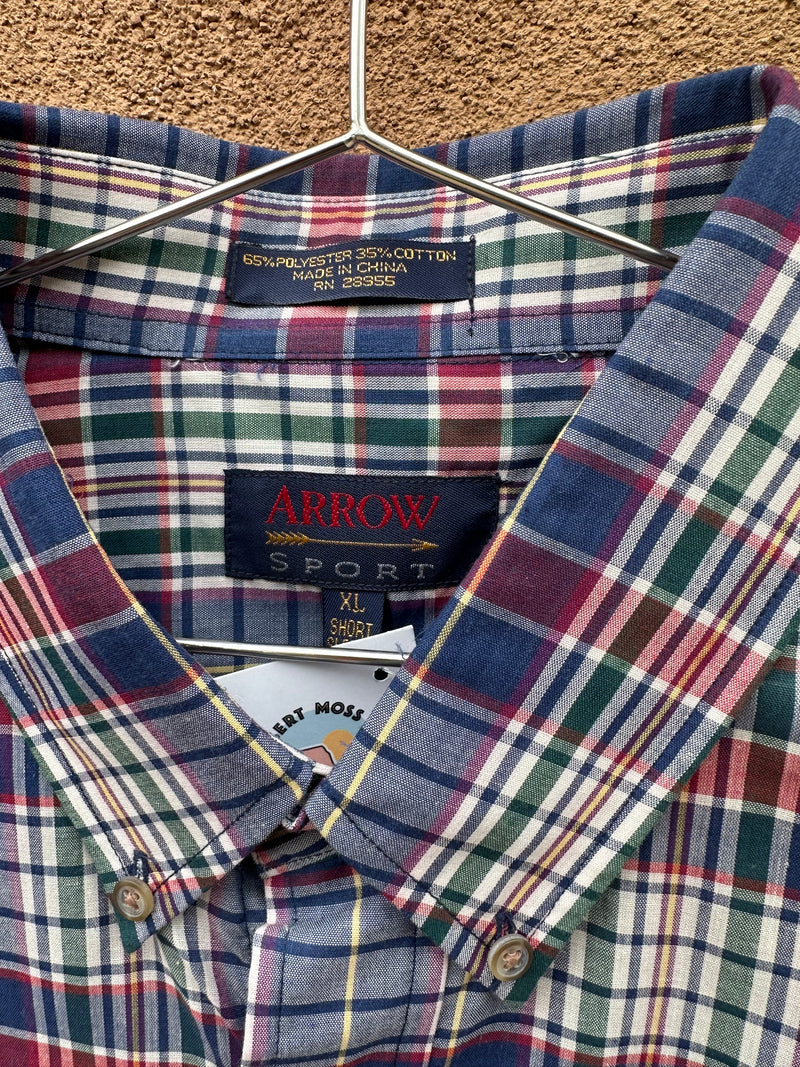 Arrow Sport Cross Hatched Plaid Summer Shirt