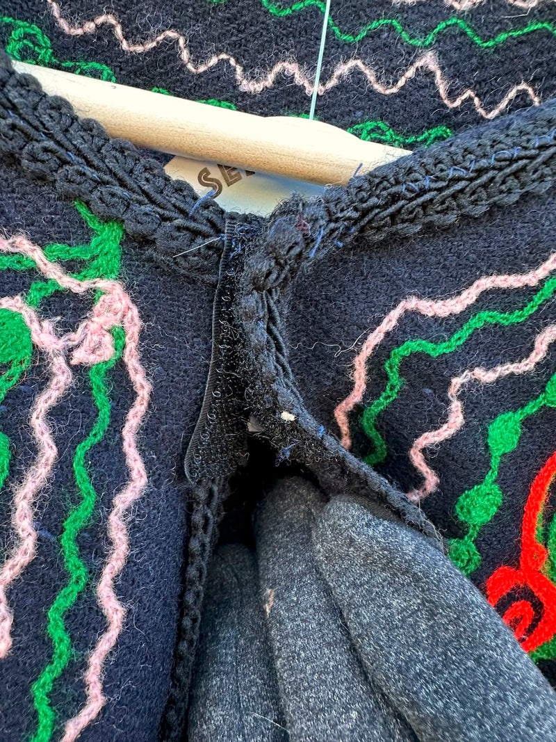 Kashmir Embroidered Wool Cape 1970's Era