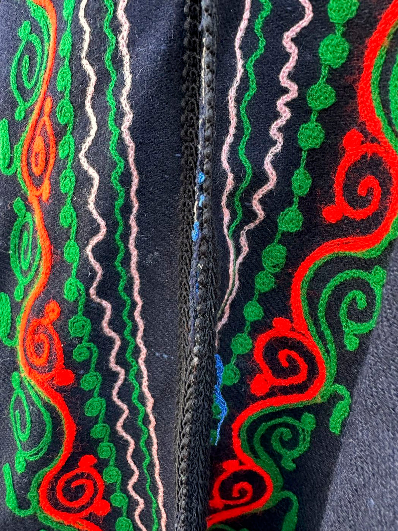 Kashmir Embroidered Wool Cape 1970's Era