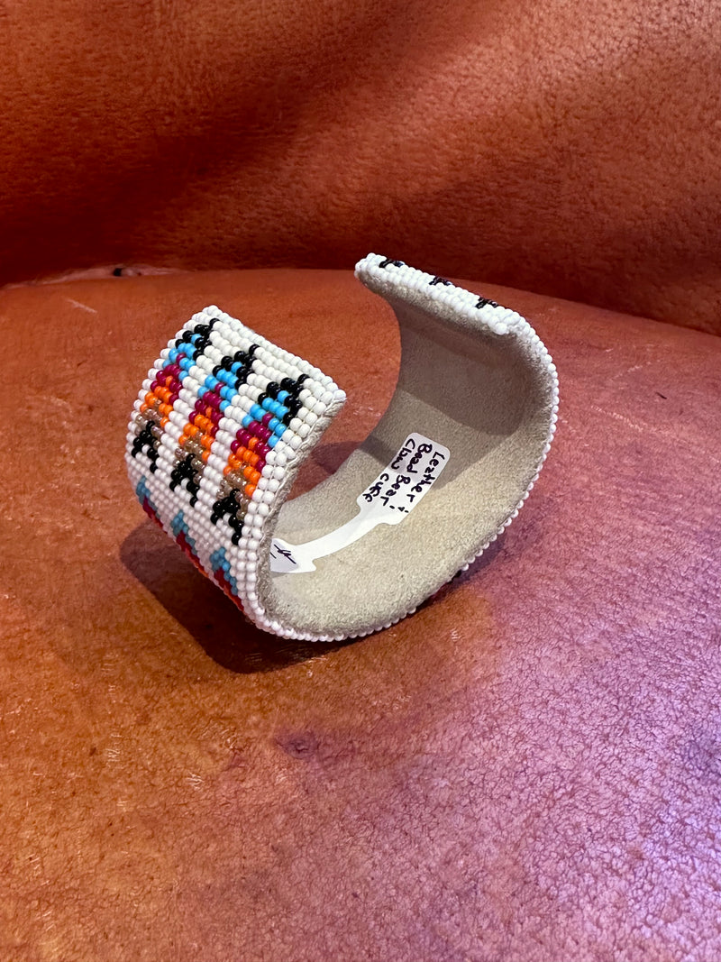 Leather and Bead Bear Claw Cuff