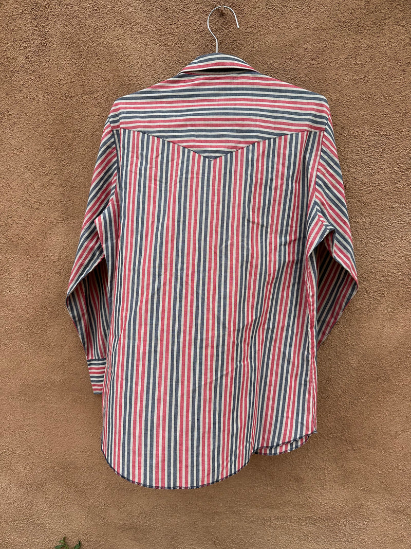 USA Stripe Wrangler Shirt with Pearl Snaps