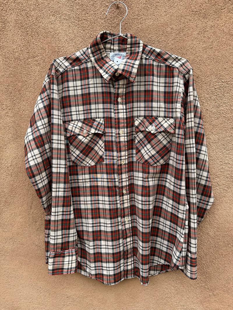 Brown Plaid 80's Levi's Western Shirt - Large