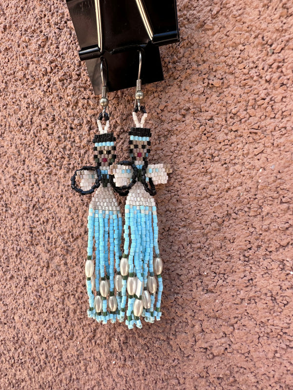 Beaded Native Girl Earrings #1