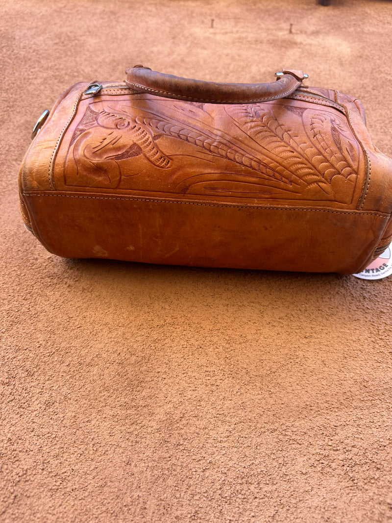 Hand Tooled Leather Purse - as is