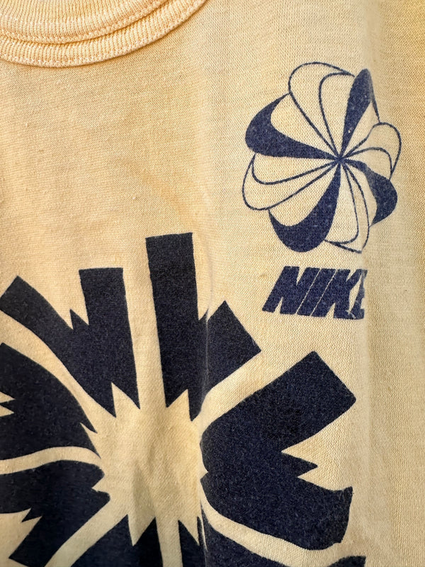 Yellow Nike Pinwheel Ringer T-shirt - 1970's