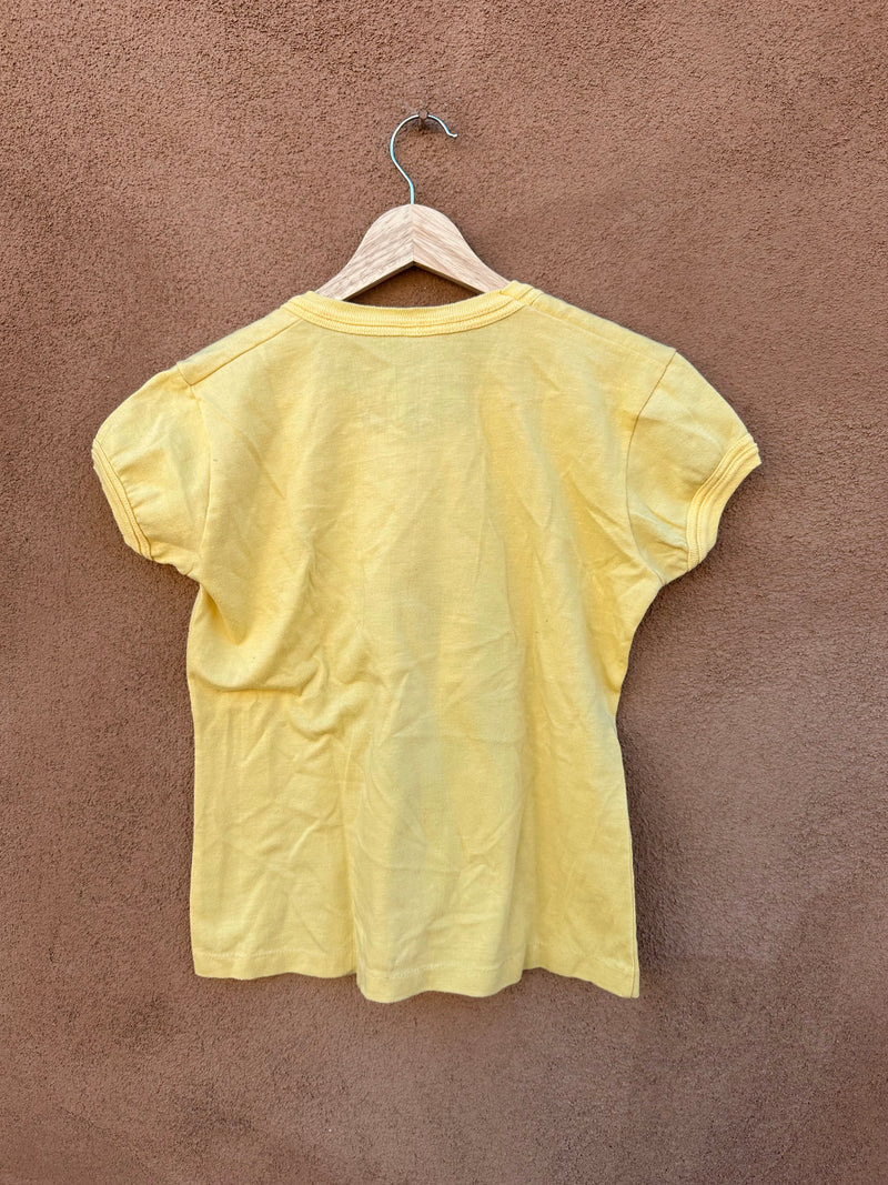 Yellow Nike Pinwheel Ringer T-shirt - 1970's