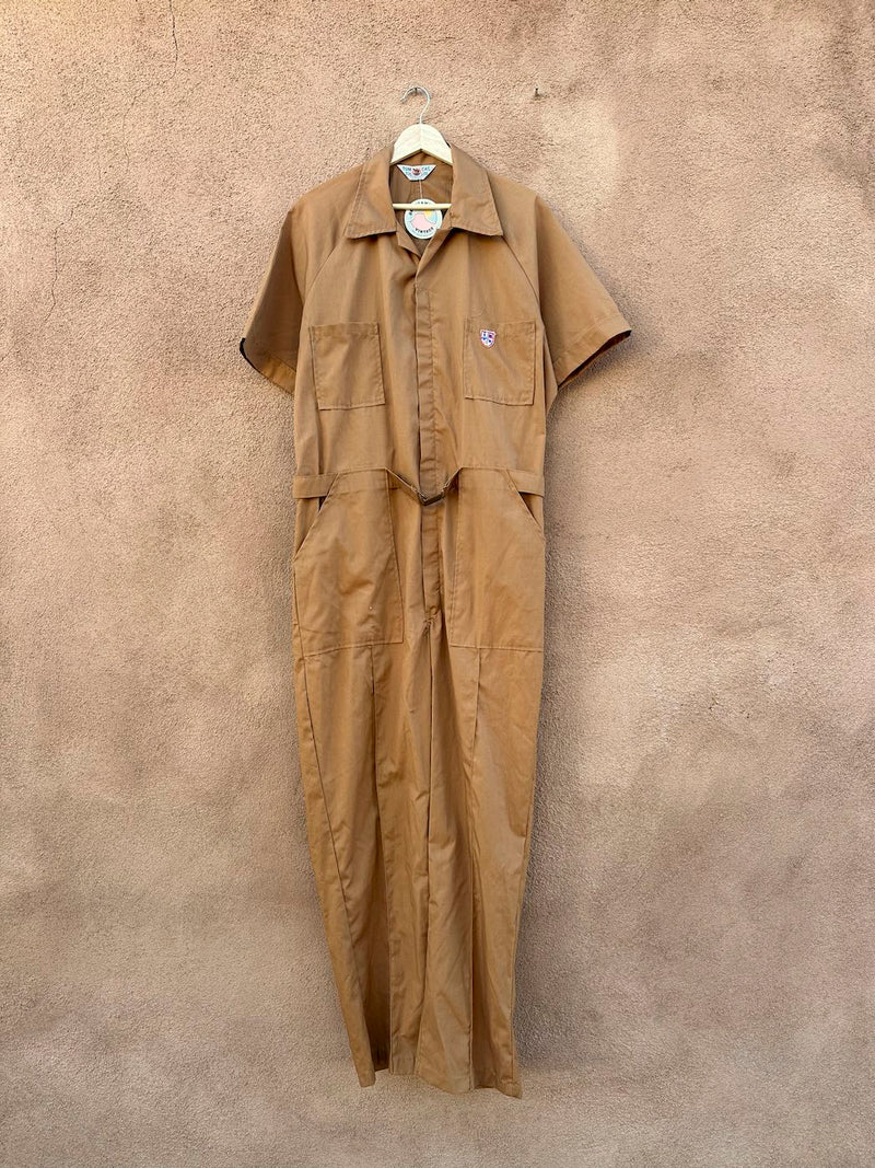Brown Short Sleeve Tom Cat Coveralls