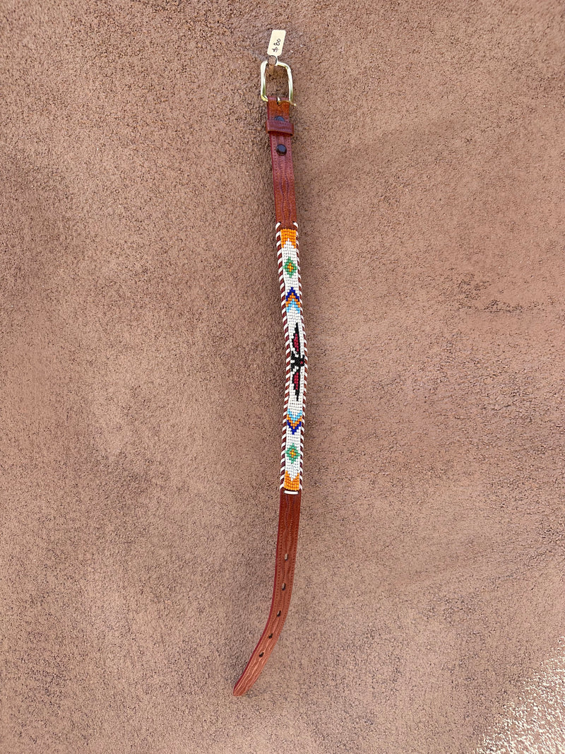 White Beaded Thunderbird Hat Band