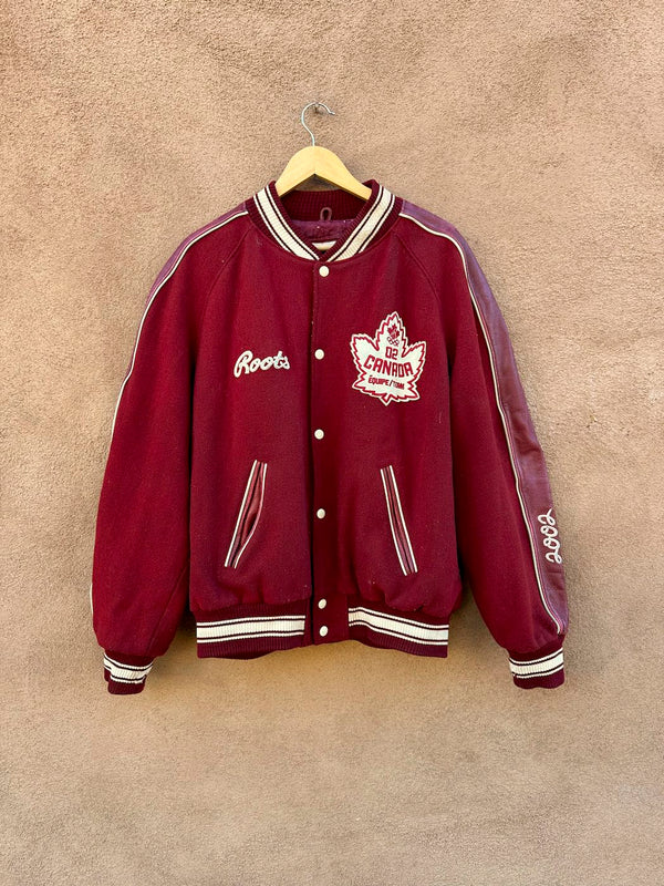 2002 Team Canada Roots Salt Lake City Olympics Letterman Jacket