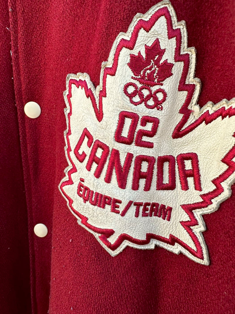 2002 Team Canada Roots Salt Lake City Olympics Letterman Jacket